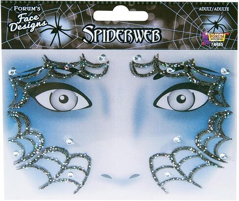 Forum Novelties Face Designs Stick On Accessory with Glitter & Crystals (Spiderweb) in Saudi Arabia
