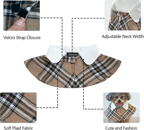 Mamore الرسمي الكلب tuxedo bandanas ، طوق زفاف قابل للتعديل مع ربطة عنق ، زي الكلب هدية حفلة عيد ميلاد للقطط الصغيرة المتوسطة كبيرة الكلاب (khaki & White-1 ، كبيرة) in Kuwait