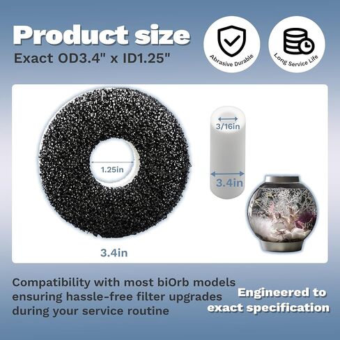 طقم استبدال مرشح Aquarium 10 Foam 10 حلقات كربونية مع 10 أحجار جوية لأحواض السمك Biorb إكسسوارات خدمة الاستبدال الوسائط المتوافقة in Saudi Arabia