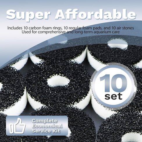 طقم استبدال مرشح Aquarium 10 Foam 10 حلقات كربونية مع 10 أحجار جوية لأحواض السمك Biorb إكسسوارات خدمة الاستبدال الوسائط المتوافقة in Saudi Arabia
