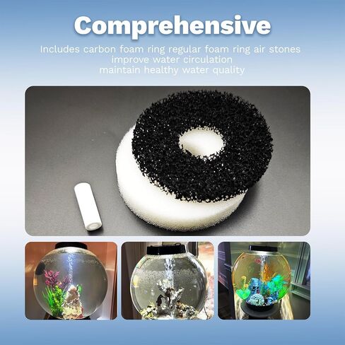 طقم استبدال مرشح Aquarium 10 Foam 10 حلقات كربونية مع 10 أحجار جوية لأحواض السمك Biorb إكسسوارات خدمة الاستبدال الوسائط المتوافقة in Saudi Arabia