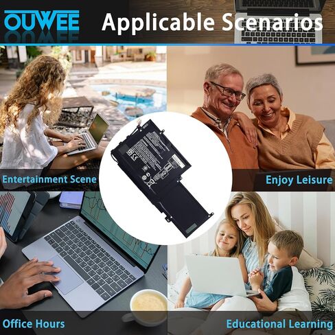 بطارية كمبيوتر محمول OUWEE PG03XL متوافقة مع HP Spectre X360 15 AP011DX 15-AP000 AP000NA AP000NF AP000NX Series PGO3XL 831532-421 831532-422 831758-005 HSTNN-LB7C 11.55V 65Wh 5680mAh (الشكل- ب) in Kuwait