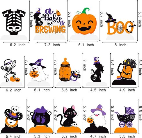 Halloween Baby Shower Honeycomb Centerpieces 14Pcs A Baby is Brewing Baby Shower Decorations Halloween Ghost Pumpkin Table Centerpieces for Gender Reveal Party Supplies in Saudi Arabia