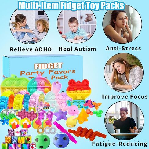 118 Pcs Fidget Toys for Kids, Stress Sensory Toys Pack Party Favors Kids Anxiety Autism ADHD, Treasure Box Classroom Prizes, Pinata Fillers Goodie Bags Stuffers Gift Bag in Saudi Arabia