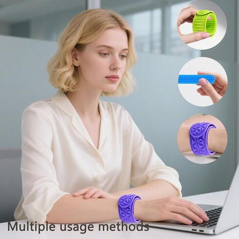 6 Pack Fidget Toys Slap Bracelets Autism Calming Sensory Toy for Special Needs Textured Silicone Sensory Toys for Kids Wearable Stress Fidgets for Adults Office Desk Travel Classroom Must Haves in Saudi Arabia