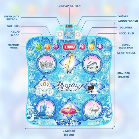ألعاب رقص حصيرة - ألعاب 8 نقاط متجمدة للفتيات من لوحة الرقص الإلكترونية مع 5 أوضاع للألعاب ، لمسة أطفال حساسة ، هدية عيد الميلاد وتهدئة عيد ميلاد 3 4 5 6 7 8 9 10+ سنوات الفتيات (الأرجواني) in Kuwait