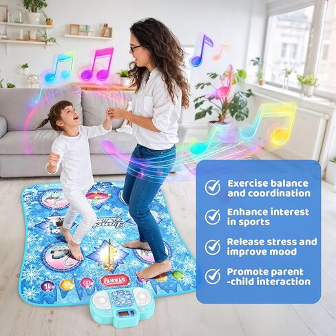 ألعاب رقص حصيرة - ألعاب 8 نقاط متجمدة للفتيات من لوحة الرقص الإلكترونية مع 5 أوضاع للألعاب ، لمسة أطفال حساسة ، هدية عيد الميلاد وتهدئة عيد ميلاد 3 4 5 6 7 8 9 10+ سنوات الفتيات (الأرجواني) in Kuwait