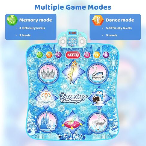 ألعاب رقص حصيرة - ألعاب 8 نقاط متجمدة للفتيات من لوحة الرقص الإلكترونية مع 5 أوضاع للألعاب ، لمسة أطفال حساسة ، هدية عيد الميلاد وتهدئة عيد ميلاد 3 4 5 6 7 8 9 10+ سنوات الفتيات (الأرجواني) in Kuwait