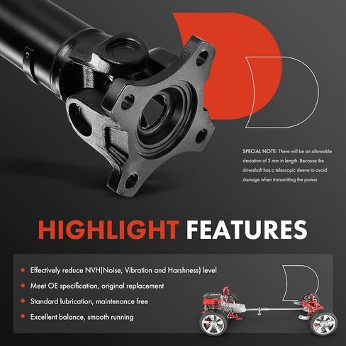 A-Premium Front Complete Drive Shaft Prop Shaft Driveshaft Assembly Compatible with Ram 1500 2013 2014 2015 2016 2017, 4WD Automatic Transmission, Replace# 52123639AA in Kuwait