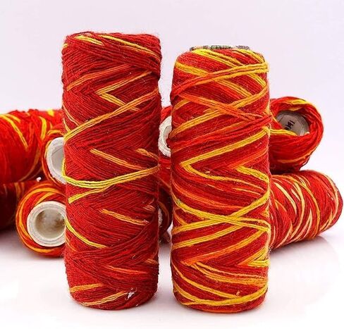 Pooja Kalawa, Sacred Moli, Religious Cotton Thread, Pooja Dhaaga, Wrist Roll, Laccha, Pure Raksha Sutra, Rakhi, Organic Mouli Dhaga for Pujan, Havan, Worship, Diwali (Pack of 2) in Saudi Arabia