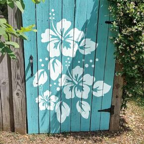 Large Flower Stencils Hibiscus Floral Stencils for Painting for Wood Garden Fence Wall Furniture Fabrics DIY Decor (6 Hibiscus) in Kuwait