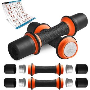 SQUATZ 70lb Adjustable Dumbbell Weight, Fitness Equipment with Anti-Slip Metal Handle, Quick Change Weight Adjustments with Twist Lock Technology, for Full Body Workout and Weightlifting in Saudi Arabia