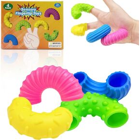 Fidget Toys, Textured Sensory Toys Suitable for Kids and Adults, Containing 4 Squishy Soft Noodles, Autism Sensory Toys， Stress-Relieving Essential for The Classroom and Travel in Saudi Arabia
