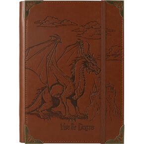 Tiefossi A5 Binder 6 Binder Notebook for Women Men ، Hardcover Pu Leather Journal ، Dragon Vintage Journal for Boys ، College College المحكم للمدرسة ، المخطط ، السفر ، العمل ، المنظم in Kuwait