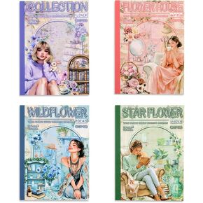 4 Book for Girls Scrapbooking Stickers Pre-Cut 480 washi Stickers PET People Sticker Books for journaling Scrapbook Supplies Transparent Sticker for journaling in Kuwait