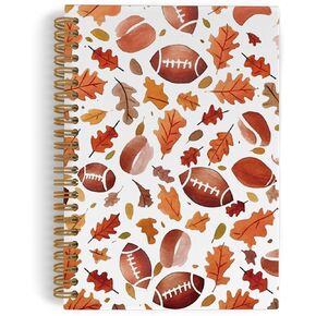 QLMX Football Noteboor ، Fall Footbacks Leves Journal Noteboor ، دفاتر هدايا لعشاق كرة القدم للعمل المدرسي ، فالكرات فول بروائلات المواليد المكتبية للنساء للنساء ، 5.5 × 8.3 بوصة in Kuwait