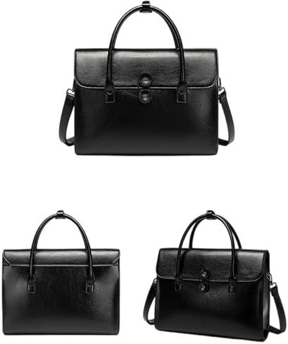 Vintage Leather Laptop Briefcase, 14-inch, Brown Business Messenger Bag with Anti-theft Features in Saudi Arabia