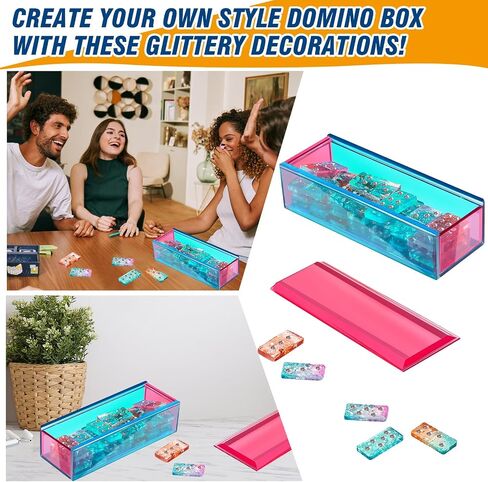 Dominoes Storage Box Resin Mold Silicone Epoxy Resin Mold Domino Molds Domino Box Jewelry Storage Case Epoxy Resins Casting for DIY Craft Tool Jewelry Home Decoration Dominos Game Silicone in Saudi Arabia
