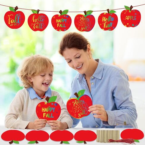 Qyeahkj 60 مجموعات Fall Red Apple Crية أطفال قوس قزح Magic Scratch Paper مع عصا خشبية Apple Apple Art Kit for Fall Party Decor in Saudi Arabia