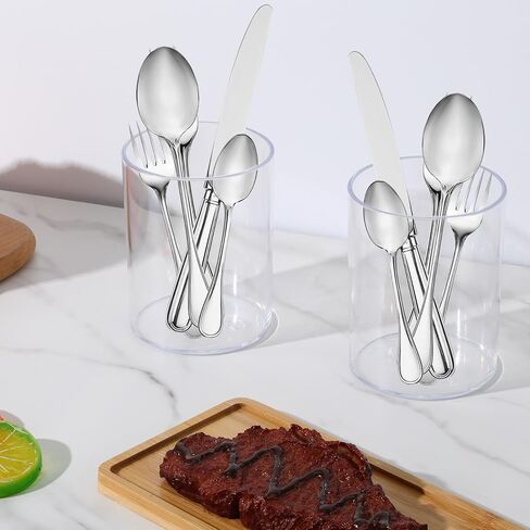 6 Pack Clear Plastic Pen Holder Cylinder Container, Round Pencil Holder for Desk Pen Cups for Utensil Makeup Brush, Clear Stationery Organizer for School Home Supplies Office Desk Accessories in Saudi Arabia
