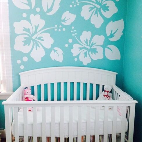 Large Flower Stencils Hibiscus Floral Stencils for Painting for Wood Garden Fence Wall Furniture Fabrics DIY Decor (6 Hibiscus) in Kuwait