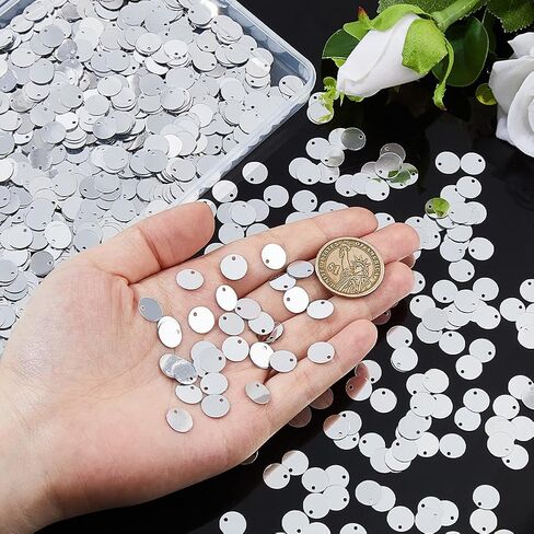 DICOSMETIC 2880Pcs Flat Round Sequins for Crafts 10.5mm PVC Round Paillettes Gold Large Sequin Paillettes Craft Loose Sequins for DIY Sewing Embroidery Earrings Crafts in Saudi Arabia