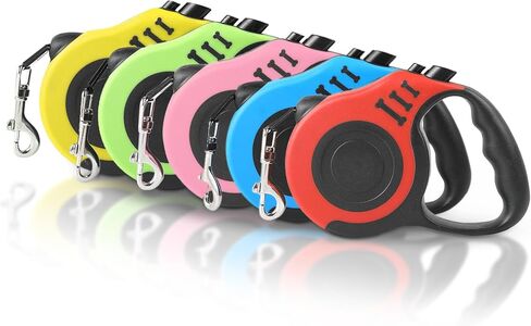 VibingVault Premium Retractable Dog Leash Rope - One Touch Control Dog Leashes with Adjustable Length and 360° Rotating Buckle - Dog Leash for Small to Medium Pets (Up to 22/33 lbs) - 10 FEET, Pink in Kuwait