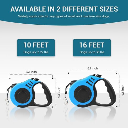 VibingVault Premium Retractable Dog Leash Rope - One Touch Control Dog Leashes with Adjustable Length and 360° Rotating Buckle - Dog Leash for Small to Medium Pets (Up to 22/33 lbs) - 10 FEET, Pink in Kuwait