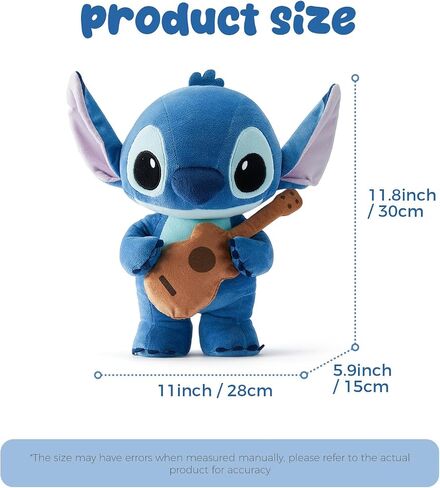 MINISO Disney Lilo & Stitch Plush Toys - 12" Stuffed Animal Huggable Music Festival Standing Collection Soft and Cute Plushies Gift for Girls Boys and Disney Fans in Saudi Arabia