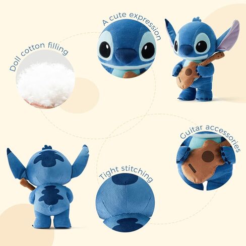 MINISO Disney Lilo & Stitch Plush Toys - 12" Stuffed Animal Huggable Music Festival Standing Collection Soft and Cute Plushies Gift for Girls Boys and Disney Fans in Saudi Arabia