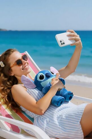MINISO Disney Lilo & Stitch Plush Toys - 12" Stuffed Animal Huggable Music Festival Standing Collection Soft and Cute Plushies Gift for Girls Boys and Disney Fans in Saudi Arabia