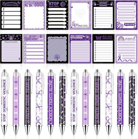 48 يضع العنف المنزلي الوعي ملاحظات لزجة الأرجواني التوعية الشريط الأرجواني بالهدايا الهدايا الشجاعة in Kuwait