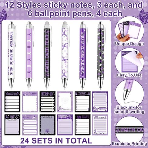 48 يضع العنف المنزلي الوعي ملاحظات لزجة الأرجواني التوعية الشريط الأرجواني بالهدايا الهدايا الشجاعة in Kuwait