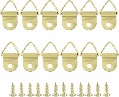 Hordion 100pcs Triangle D Ring Picture Hangers, Heavy Duty Single Hole Picture Frame Hanger for Hanging Photo Paintings Artwork Mirror Clock, Black in Saudi Arabia