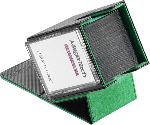 Adventurer [Hero] Modular Deck Box - يحمل 99 بطاقة مزدوجة الأجنحة - يشمل حامل الصورة الرمزية - التصميم المتشدد للغاية ، القابل للتوسيع - MTG Commander/EDH & More - Black/Green in Kuwait