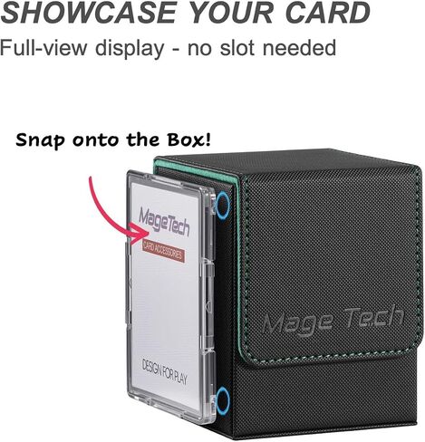 Adventurer [Hero] Modular Deck Box - يحمل 99 بطاقة مزدوجة الأجنحة - يشمل حامل الصورة الرمزية - التصميم المتشدد للغاية ، القابل للتوسيع - MTG Commander/EDH & More - Black/Green in Kuwait