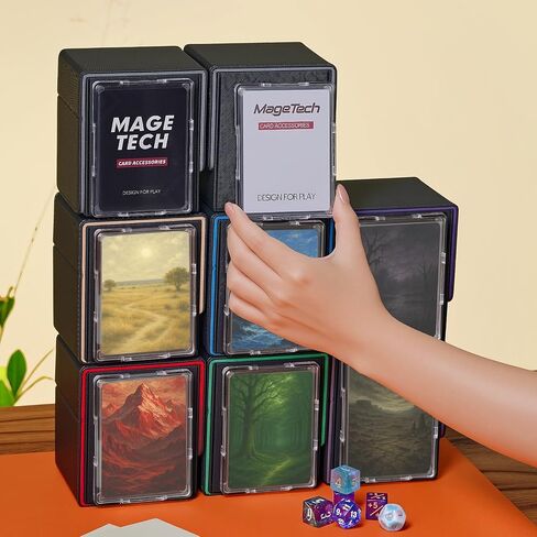 Adventurer [Hero] Modular Deck Box - يحمل 99 بطاقة مزدوجة الأجنحة - يشمل حامل الصورة الرمزية - التصميم المتشدد للغاية ، القابل للتوسيع - MTG Commander/EDH & More - Black/Green in Kuwait