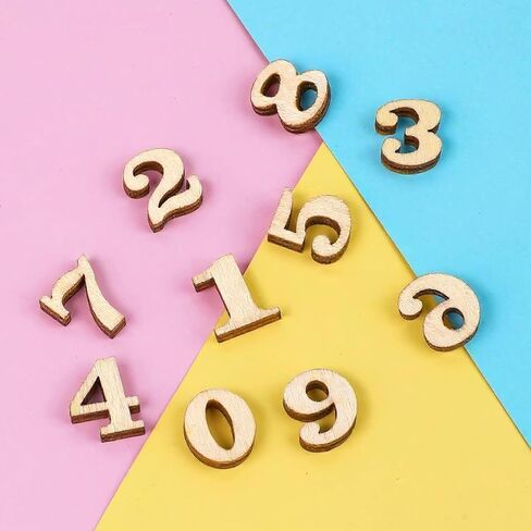 200 ٪ أرقام خشبية طبيعية ، 15 مم/0.6 بوصة خشبية مختلطة 0-9 ميني أرقام خشبية غير مكتملة للحرف اليدوية DIY ، شبكة الفرز ، ديكورات المنزل in Saudi Arabia
