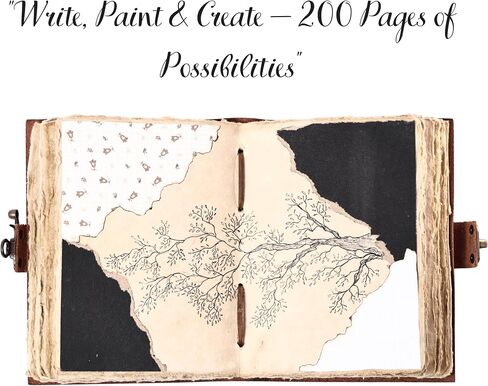 مجلة جلدية خمر مع إغلاق القفل ، 200 صفحة ورقة مصنوعة يدويًا ، دفتر كتابة عتيق مع حواف Deckle ، بني محزن ، 7 × 5 بوصات in Saudi Arabia