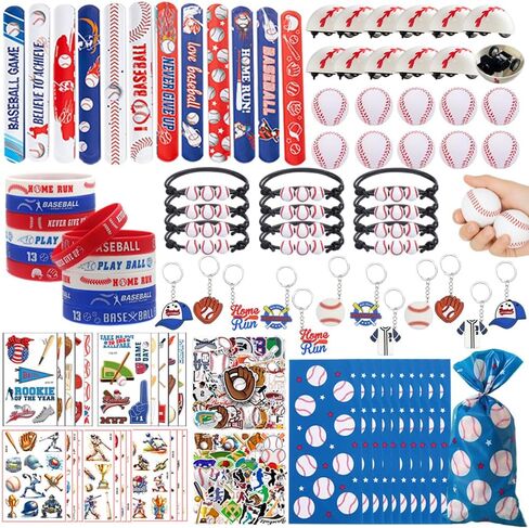 حفلات بيسبول حفلات ، 206pcs حقائب جيدة للبيسبول مع كرات الإجهاد المصغرة ، سلاسل المفاتيح ، الوشم ، ملصقات لزخارف البيسبول لحفلات عيد ميلاد الرياضة ، مكافأة الفصل الدراسي ، أحداث الأطفال in Saudi Arabia