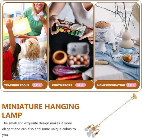 Alipis Dollhouse Miniature Ceiling Lamp, Mini Dollhouse Chandeliers Lamp Miniature Decoration LED Table Light Ceiling Lamp Battery Operated Light Dollhouse Accessories in Saudi Arabia