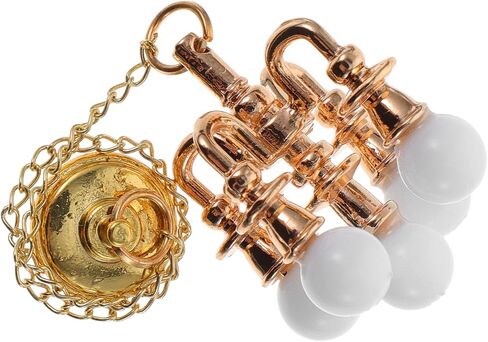 Alipis Dollhouse Miniature Ceiling Lamp, Mini Dollhouse Chandeliers Lamp Miniature Decoration LED Table Light Ceiling Lamp Battery Operated Light Dollhouse Accessories in Saudi Arabia