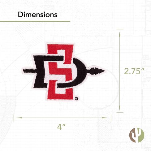 Desert Cactus San Diego State University Patch – Embroidered Iron On/Sew On Applique for Blazers, Jackets, Backpacks, Bags, Hats & Tactical Gear – Aztecs (Patch - Design A) in Saudi Arabia