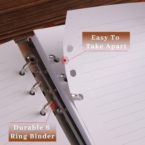 TIEFOSSI A5 Binder 6 Ring Notebook for Women Men, Hardcover PU Leather Journal, Dragon Vintage Journal for Boys, College Ruled Notebooks for School, Planner, Travel, Work, Organizer in Saudi Arabia