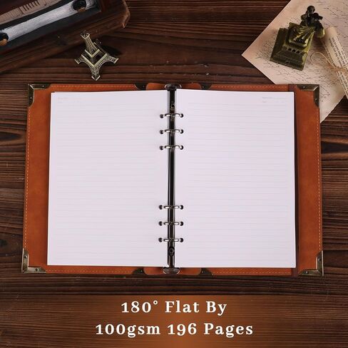 TIEFOSSI A5 Binder 6 Ring Notebook for Women Men, Hardcover PU Leather Journal, Dragon Vintage Journal for Boys, College Ruled Notebooks for School, Planner, Travel, Work, Organizer in Saudi Arabia