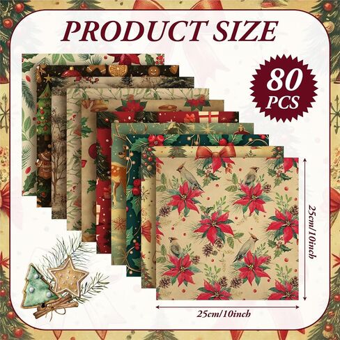 peryiter 80 pcs 10x10 بوصة عتيقة النسيج عيد الميلاد مربعات ريفي عيد الميلاد فقماش الدهون أرباع لحزم خياطة اللحف المادة الرجعية Santa Claus شجرة الترقوة in Saudi Arabia