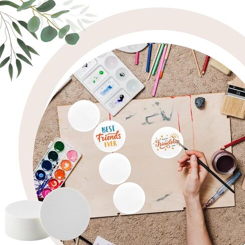 AmazingSpark 100 Pieces Round Blank Cards 300 GSM 3" Kraft Paper Cardstock Thick Paper Cutout Use for Painting Drawing, DIY Craft Projects, Homemade, Classroom Bulletin Board Decoration(White) in Saudi Arabia
