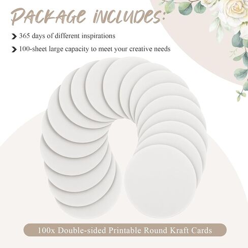 AmazingSpark 100 Pieces Round Blank Cards 300 GSM 3" Kraft Paper Cardstock Thick Paper Cutout Use for Painting Drawing, DIY Craft Projects, Homemade, Classroom Bulletin Board Decoration(White) in Saudi Arabia