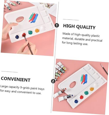 Uonlytech 4pcs صواني الطلاء البلاستيكية للملوحة المائية خلط اللوازم الفنية للطلاء DIY للفنانين والطلاب in Saudi Arabia