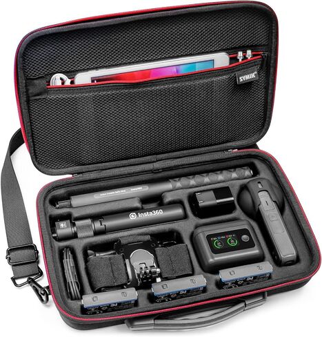 SYMIK S310-X Carrying Case for Insta360 X3 /ONE X2 Action Camera, With Padded Separator; Fits Invisible Selfie Stick, Bullet Time Handle/Tripod, Fast Charge Hub, Batteries, Tablet, Other Accessories in Kuwait